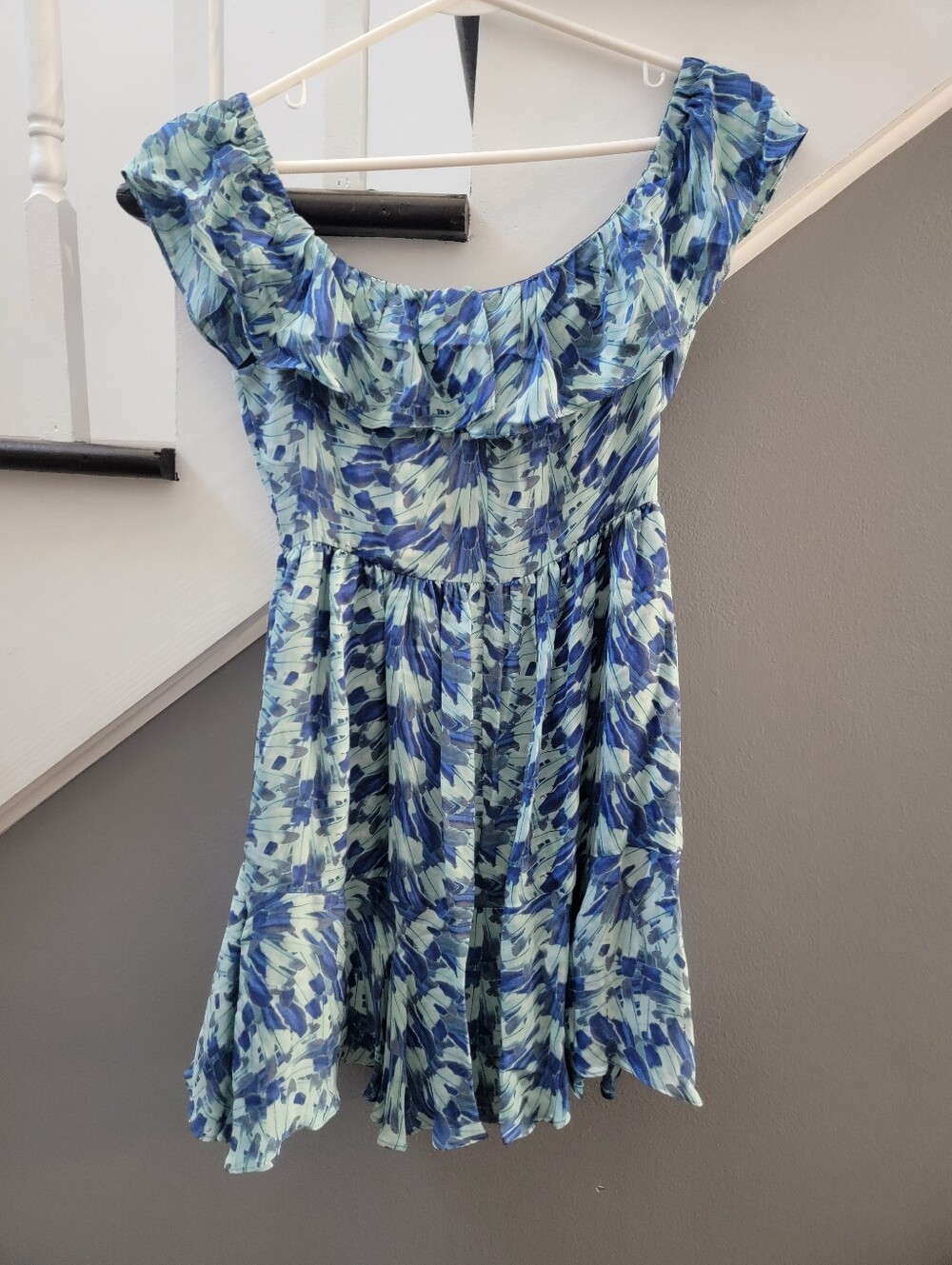LoveShackFancy Izzy Minidress Off The Shoulder 100% Silk Large - Picture 3 of 5
